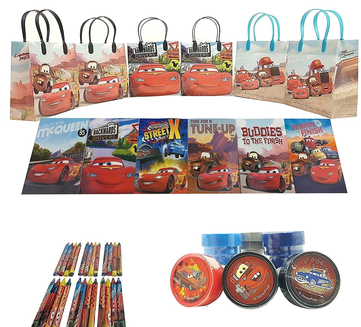 LICENSED Disney Cars 3 S 6.5" Party Goody Gift Bag Party Favor Stationery (54pc)