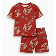 Disney Cars Boys 2-Piece Short Set Lightning McQueen T-Shirt & Matching Shorts Summer Outfit