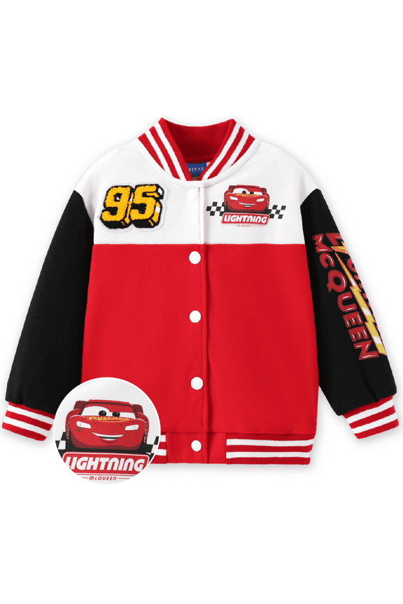 Cars Boys Bomber Jackets Lightning McQueen Varsity Lightweight Sweatshirts Gift Fall Spring 5-6Y