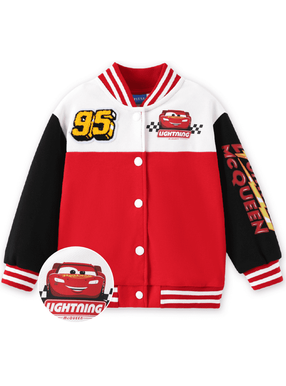 Cars Boys Bomber Jackets Lightning McQueen Varsity Lightweight Sweatshirts Gift Fall Spring Toddler 3-4T