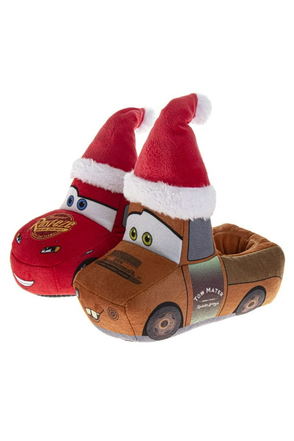Cars Boys Dual Size Slippers (Sizes 5–1, Toddler Little Kids), Red, Size: 11-12