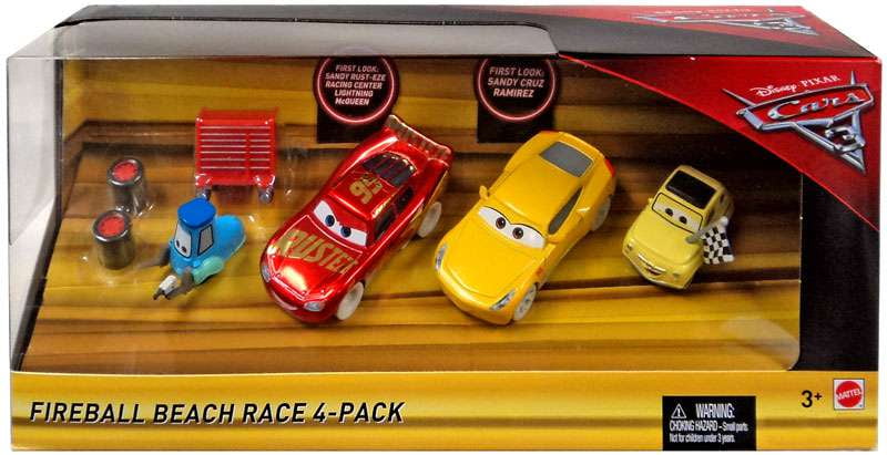 カーズミニカー。Fireball Beach Race 4-Pack Disney Cars Cars 3 Fireball Beach Race Diecast Car 4-Pack