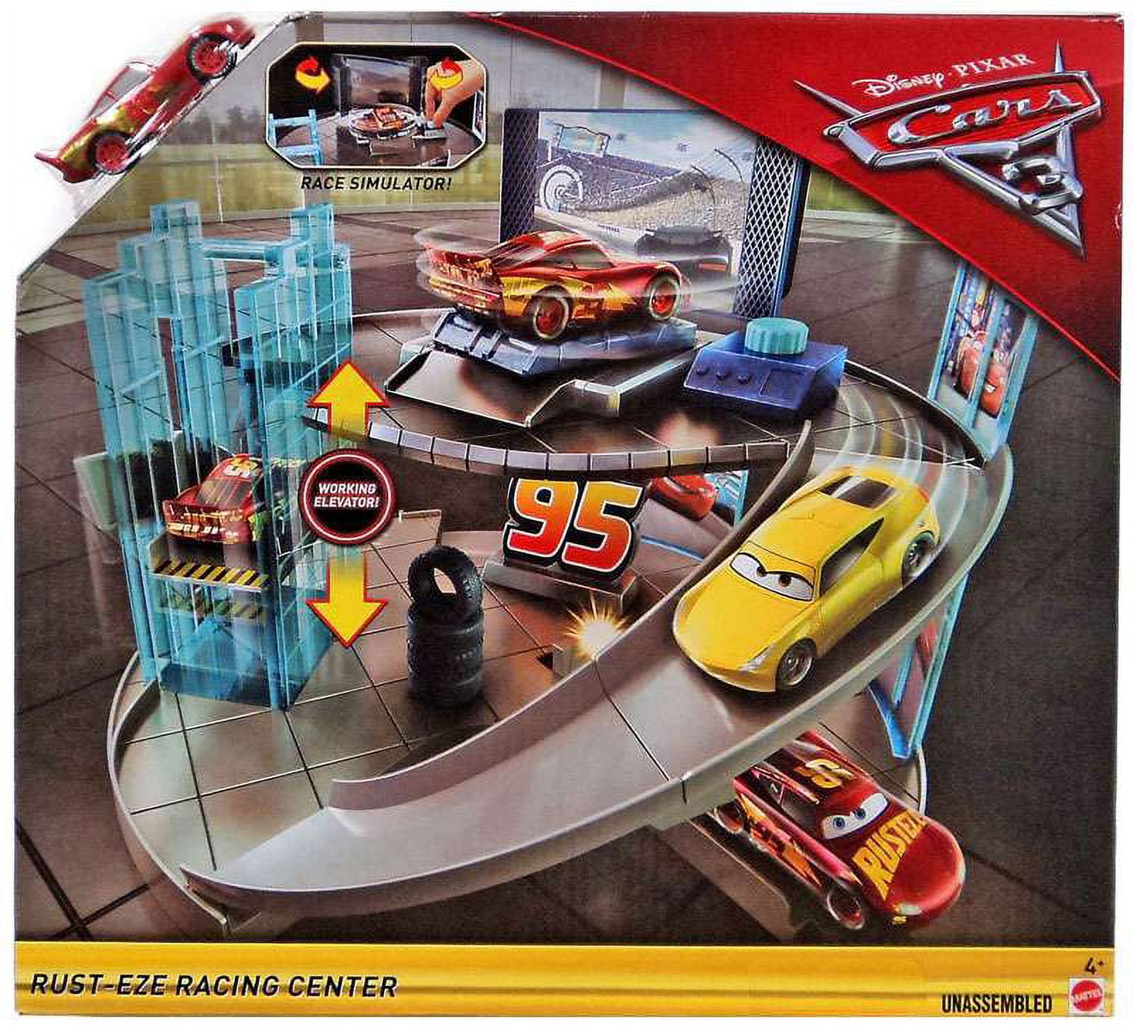  Disney Pixar Cars Rust-Eze Racing Center Lightning McQueen :  Toys & Games