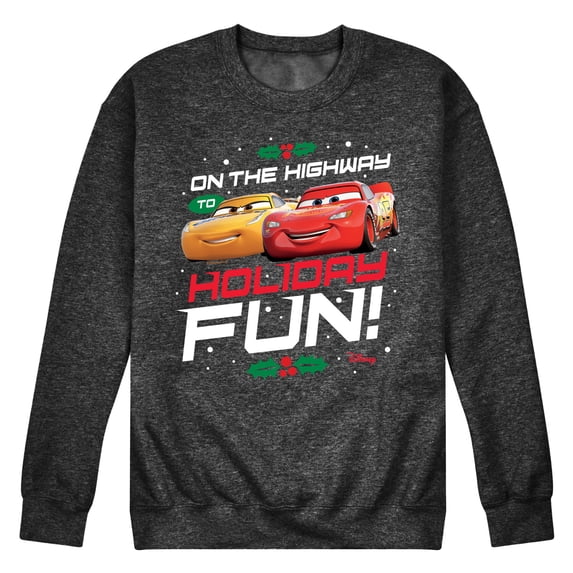 Disney Cars - Christmas - On The Highway To Holiday Fun - Men's Crew Neck Fleece Pullover