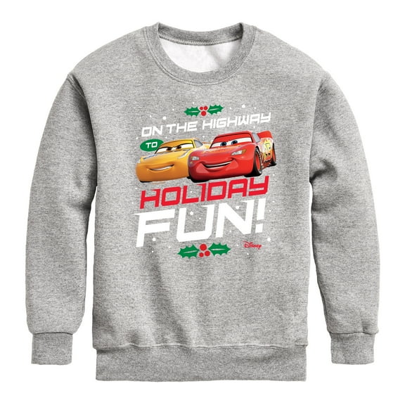 Disney Cars - Christmas - On The Highway To Holiday Fun - Toddler & Youth Crewneck Fleece Sweatshirt