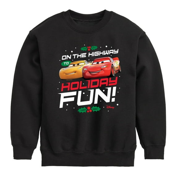 Disney Cars - Christmas - On The Highway To Holiday Fun - Toddler & Youth Crewneck Fleece Sweatshirt