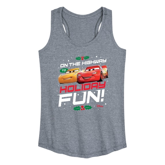 Disney Cars - Christmas - On The Highway To Holiday Fun - Women's Racerback Tank Top