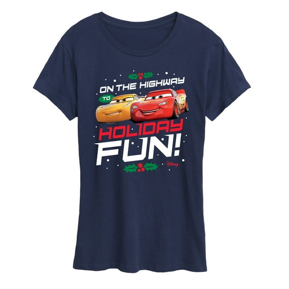 Disney Cars - Christmas - On The Highway To Holiday Fun - Women's Short Sleeve Graphic T-Shirt