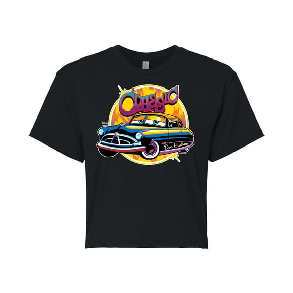 Disney Cars - Classic Doc Hudson Car Show Ready - Juniors Cropped Cotton Blend T-Shirt