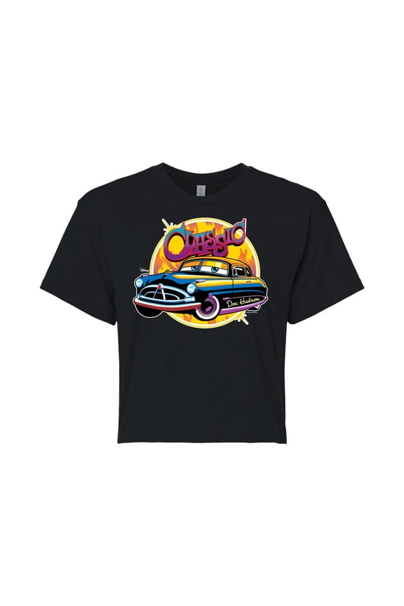 Cars - Classic Doc Hudson Car Show Ready - Juniors Cropped Cotton Blend T-Shirt