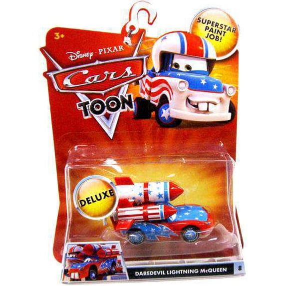 Disney Cars Deluxe Oversized Daredevil Lightning McQueen Diecast Car