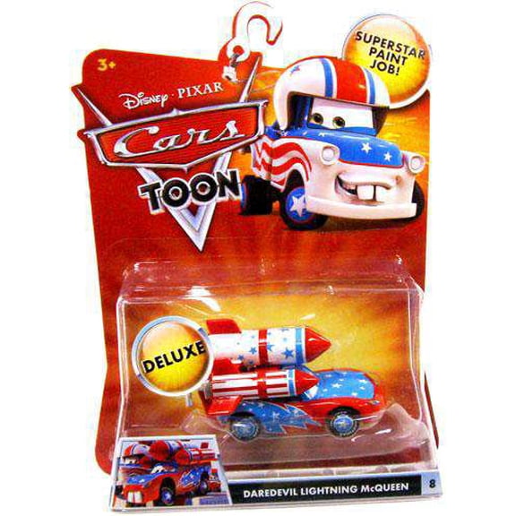 Disney Cars Deluxe Oversized Daredevil Lightning McQueen Diecast Car