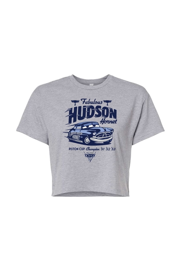 Cars - Fabulous Hudson Hornet Piston Cup Champion - Juniors Cropped Cotton Blend T-Shirt