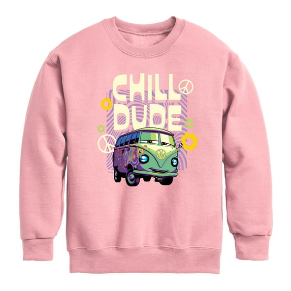 Disney Cars - Filmore Says Chill Dude - Toddler & Youth Crewneck Fleece Sweatshirt