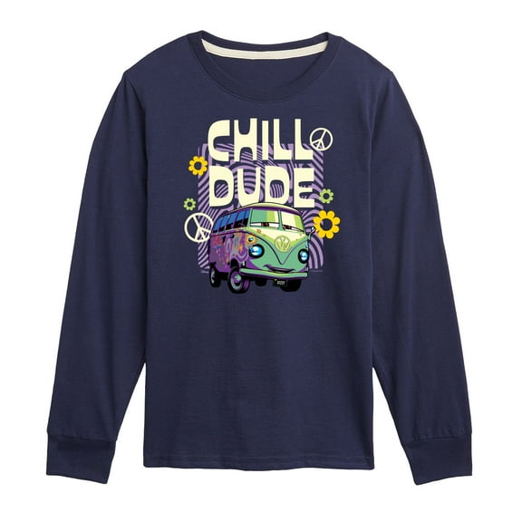 Disney Cars - Filmore Says Chill Dude - Toddler & Youth Long Sleeve Graphic T-Shirt