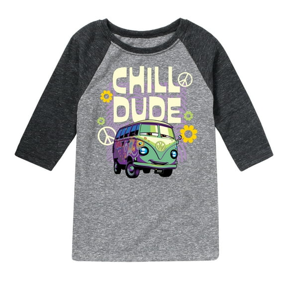 Disney Cars - Filmore Says Chill Dude - Toddler & Youth Raglan Graphic T-Shirt