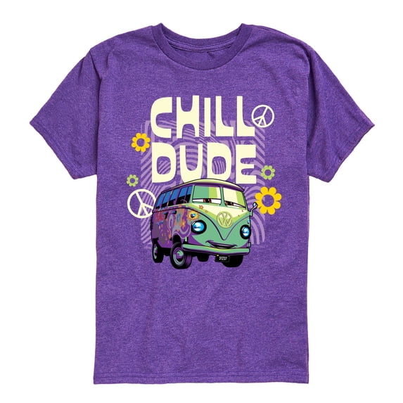 Disney Cars - Filmore Says Chill Dude - Toddler & Youth Short Sleeve Graphic T-Shirt