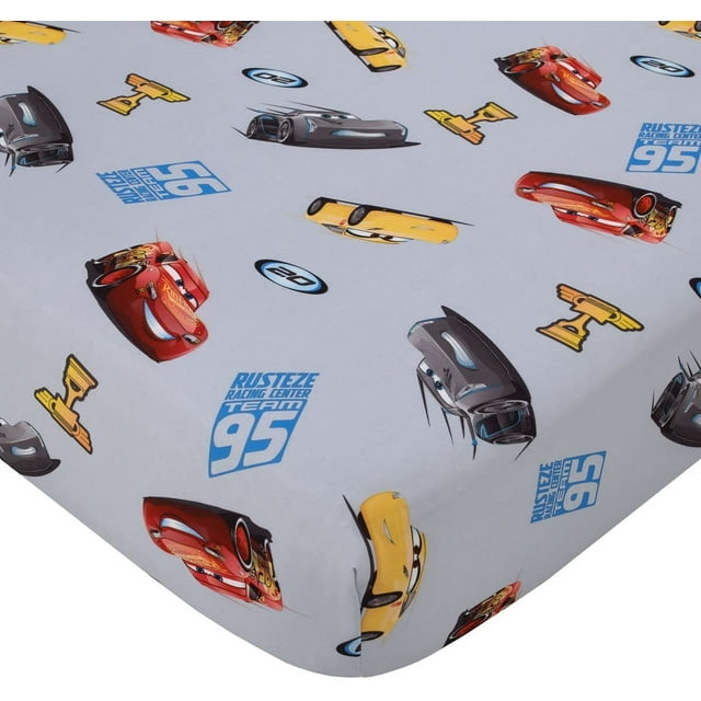 Disney Cars Fitted Crib Sheet 100% Soft Breathable Microfiber, Baby Sheet, Fits Standard Size Crib Mattress 28in x 52in
