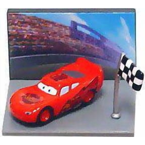 Disney Cars Gacha Micro Figures Lightning McQueen PVC Figure (Flag)