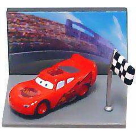 Disney Cars Gacha Micro Figures Lightning McQueen PVC Figure (Flag)