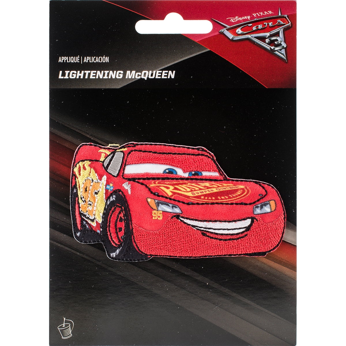 Disney Cars Iron-On Applique, Lightning Mcqueen -