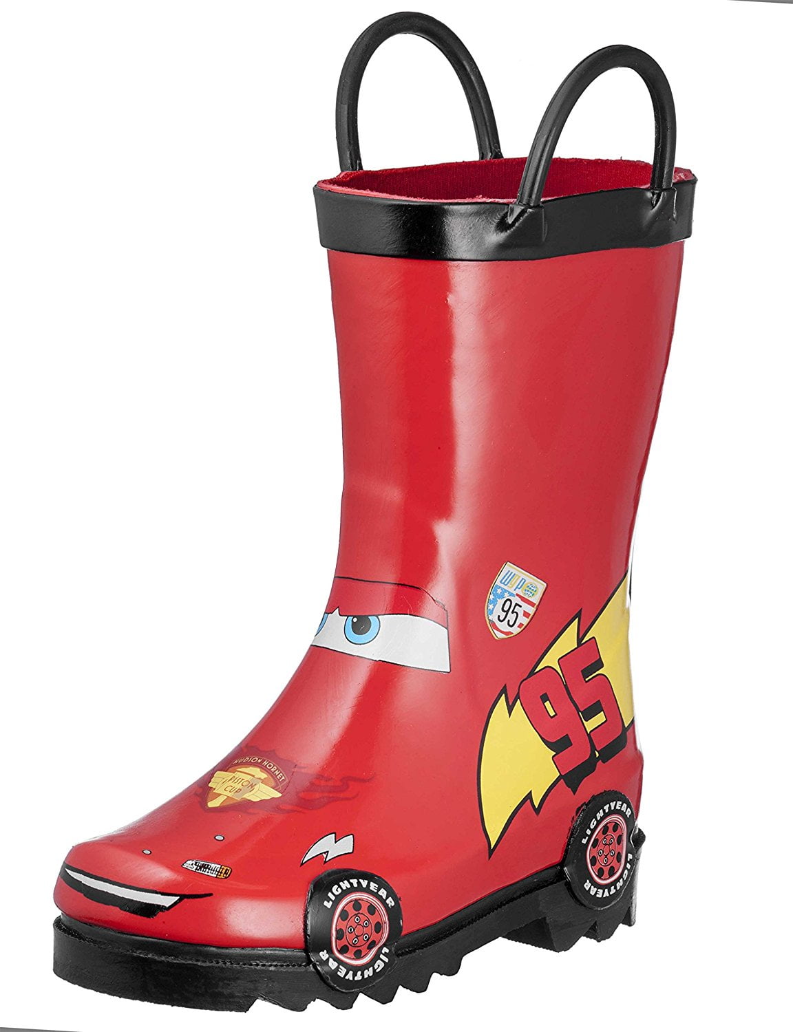 Disney Cars Kid's Lightening Mcqueen Boy's Red Rubber Rain Boots Size