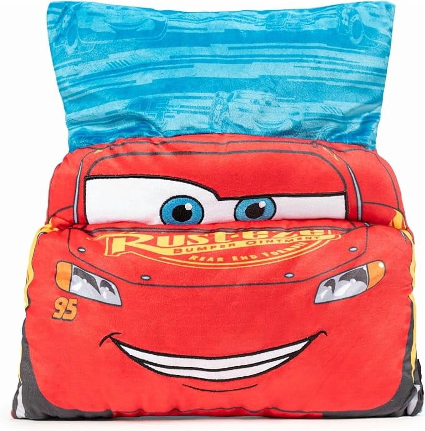 Disney Cars Kids Lightning McQueen Velboa Polyester 3D Snuggle Pillow, Soft, Huggable