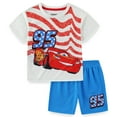 thumbnail image 1 of Disney Cars Lightning McQueen Active Mesh Short Sleeve T-Shirt and Shorts Set (Boys), 2 Piece Set, Sizes 3T-7, 1 of 7
