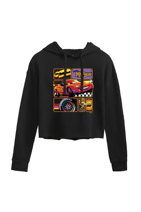 Cars - Lightning McQueen Best Trophies - Juniors Cropped Pullover Hoodie