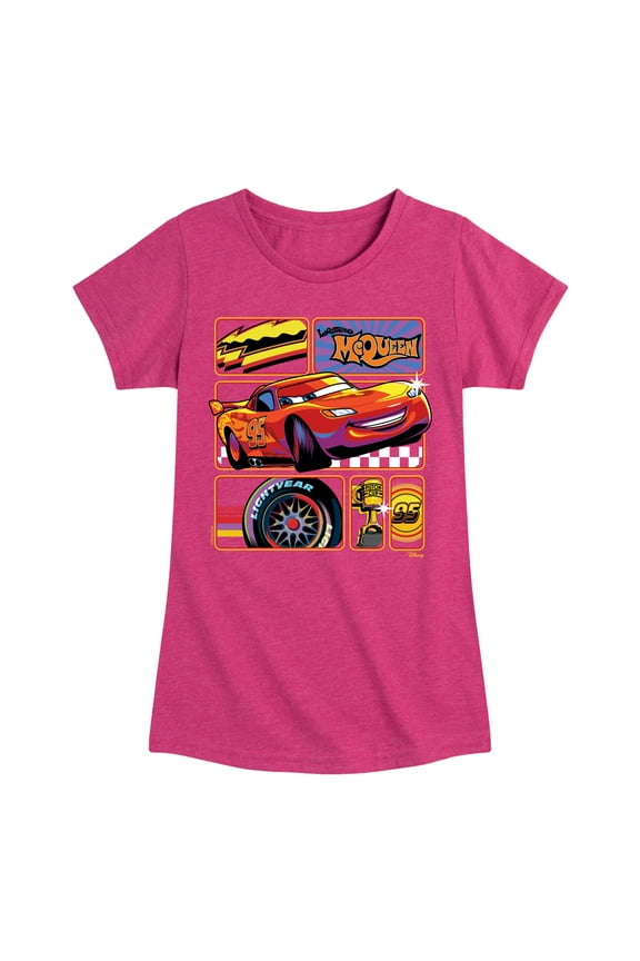Cars - Lightning McQueen Best Trophies - Toddler & Youth Girls Short Sleeve Graphic T-Shirt