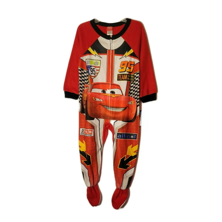 Disney Cars Lightning McQueen Boy s Fleece Footed Pajama Sleeper Size XS 4 5 Walmart