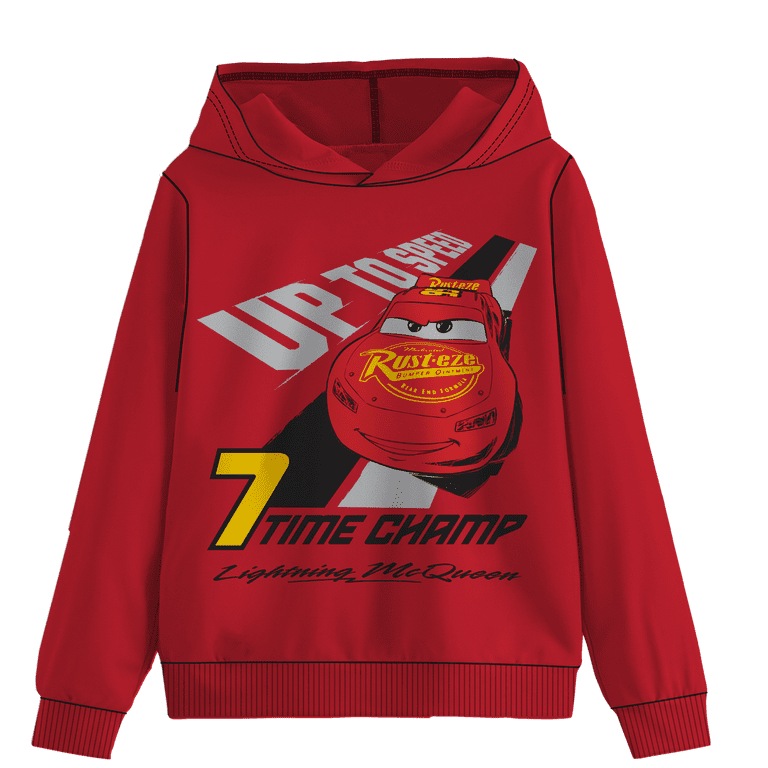 Disney Cars Lightning McQueen Boys, Pullover Hooded Sweatshirt, Graphic  Hoodie Jacket (Sizes 4-8)
