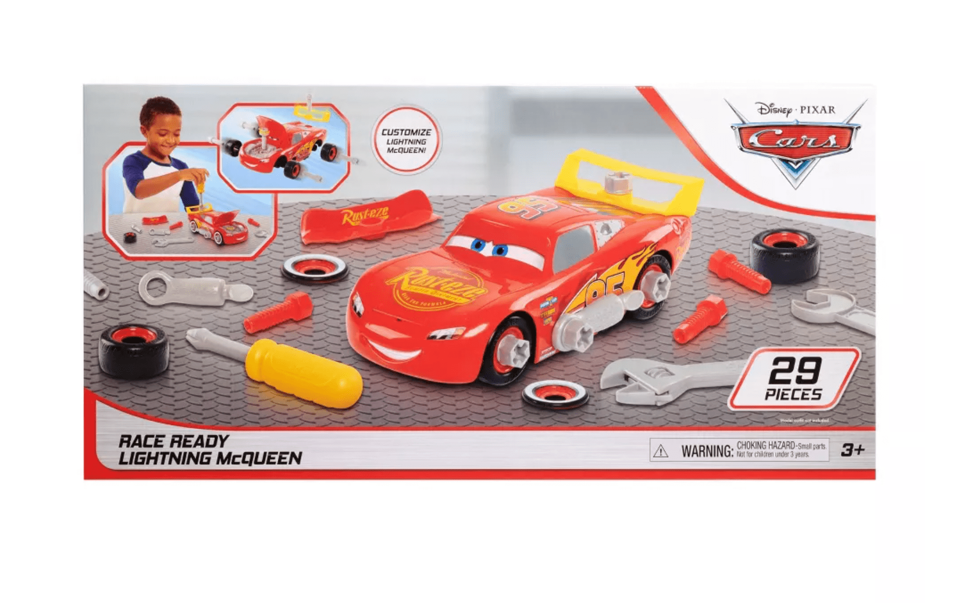 Disney Pixar Cars 3 Race Ready Lightning McQueen Car Builder Set New with Box Walmart