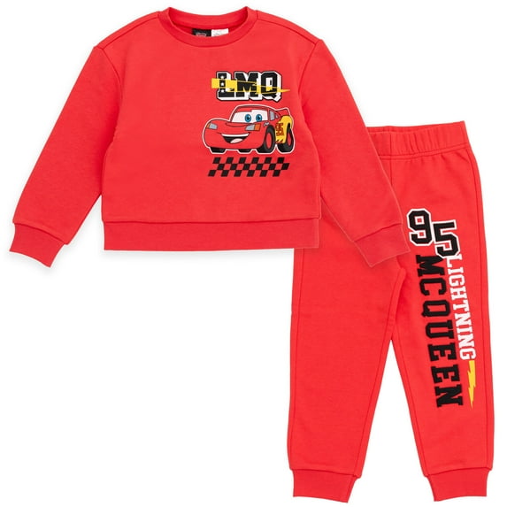 Disney Cars Lightning McQueen Fleece Pullover Sweatshirt and Jogger Pants Outfit Set Toddler to Big Kid