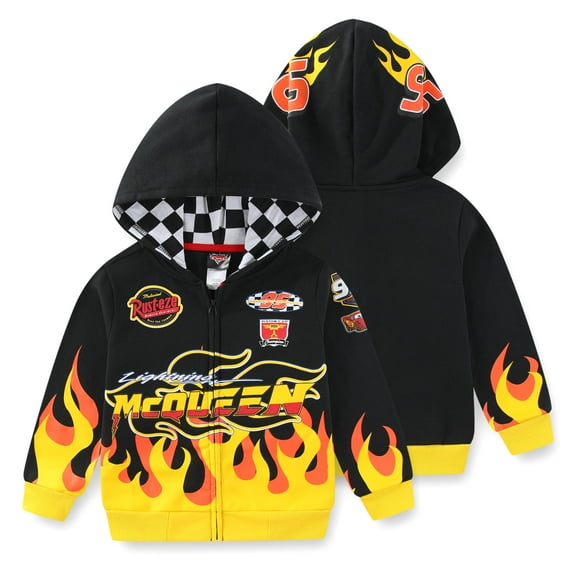 Disney Cars Lightning McQueen Fleece Zip Up Hoodie (Boys), Sizes 4-10