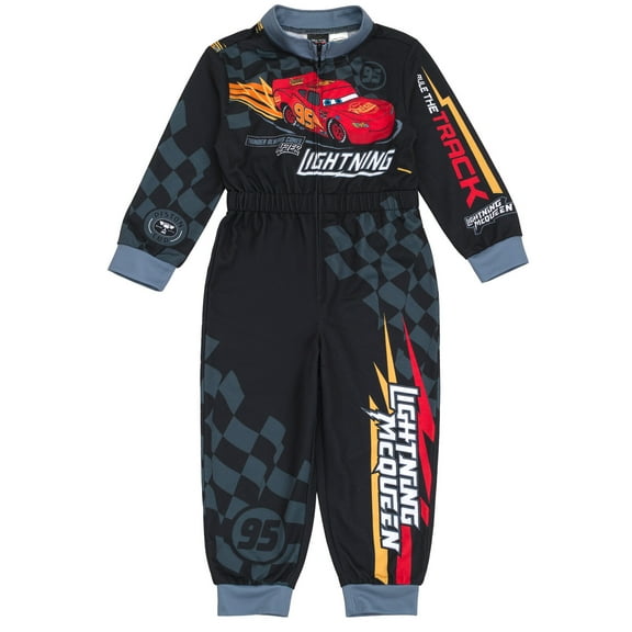 Disney Cars Lightning McQueen French Terry Racing Zip Up Coverall Toddler to Big Kid