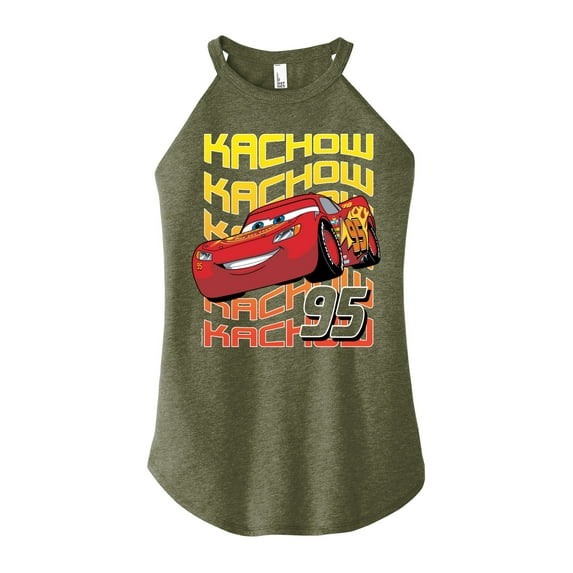 Disney Cars - Lightning McQueen KACHOW - Juniors High Neck Tank Top