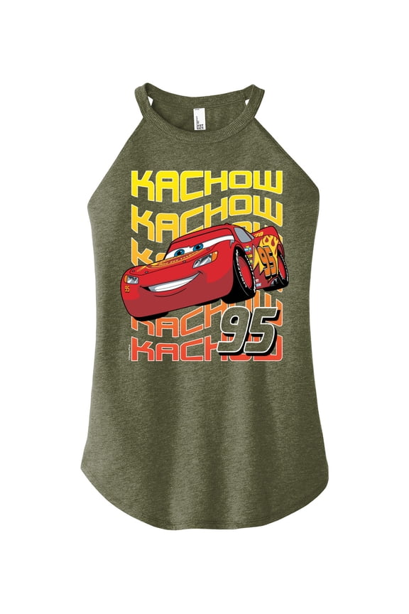 Cars - Lightning McQueen KACHOW - Juniors High Neck Tank Top
