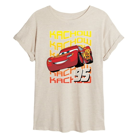 Disney Cars - Lightning McQueen KACHOW - Juniors Ideal Flowy Muscle T-Shirt