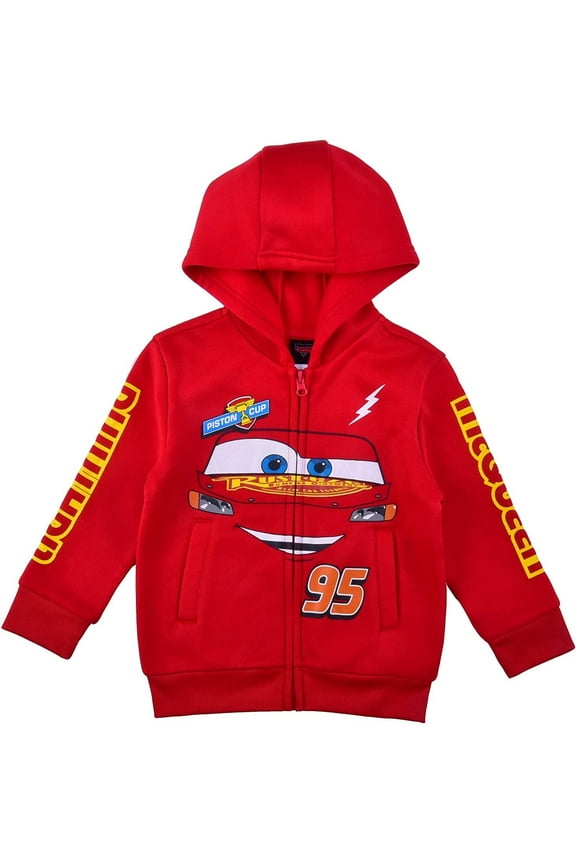 Cars Lightning McQueen Long Sleeve Fleece Hoodie (Boys), Sizes 2T-8