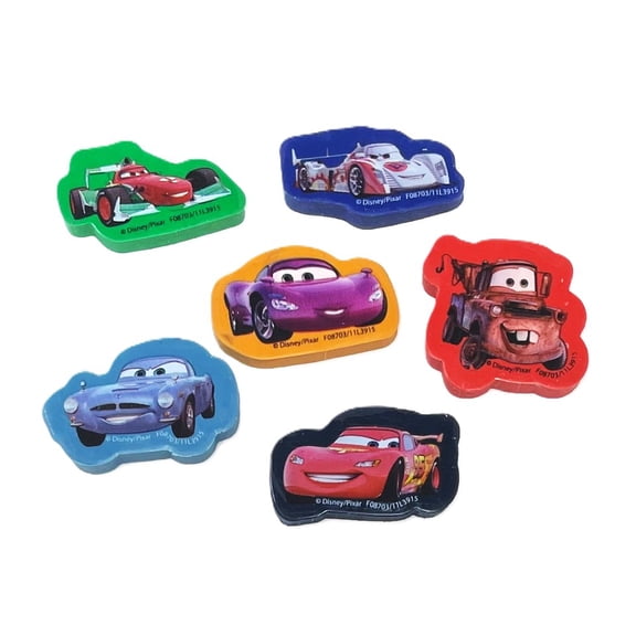 Disney Cars Lightning McQueen Mater Sally & More Eraser Set - Pack of 6