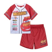 Disney Cars Lightning McQueen Mesh Athletic Jersey T-Shirt and Basketball Shorts Outfit Set Toddler to Big Kid