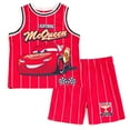 thumbnail image 1 of Disney Cars Lightning McQueen Mesh Jersey Athletic Tank Top and Basketball Shorts Outfit Set Toddler to Big Kid, 1 of 5