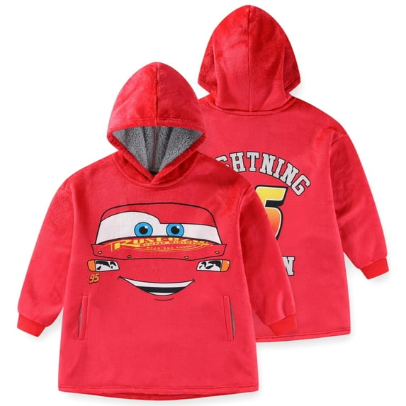 Disney Cars Lightning McQueen Oversized Hoodie with Pockets (Boys), One Size, Fits Sizes 4-10