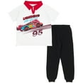 thumbnail image 1 of Disney Cars Lightning McQueen Polo Shirt and Fleece Jogger Pants Outfit Set Toddler to Big Kid, 1 of 5