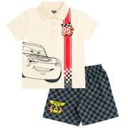 Disney Cars Lightning McQueen Polo Shirt and Shorts Outfit Set Toddler to Big Kid
