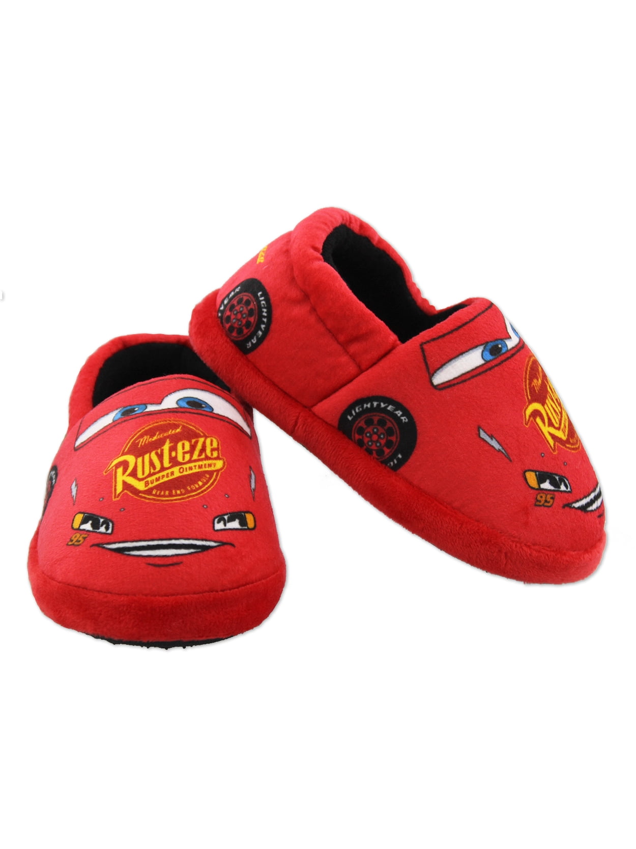 Disney Lightning McQueen Kids Plush Slippers Boy Cars Cartoon Autumn Winter  Warm Soft Soled All Inclusive