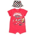 thumbnail image 1 of Disney Cars Lightning McQueen Romper and Bucket Sun Hat Newborn to Infant, 1 of 5