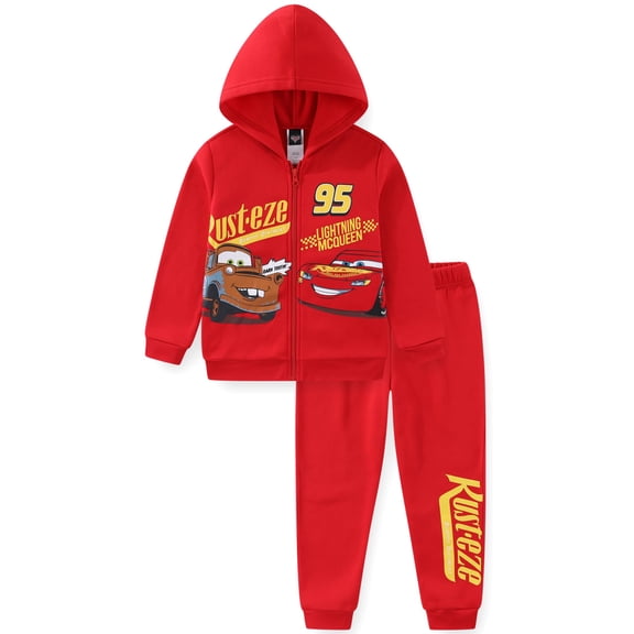 Disney Cars Lightning McQueen Rust-eze Zip-Up Hoodie and Pant Set (Boys), 2 Piece Set, Sizes 3T-7