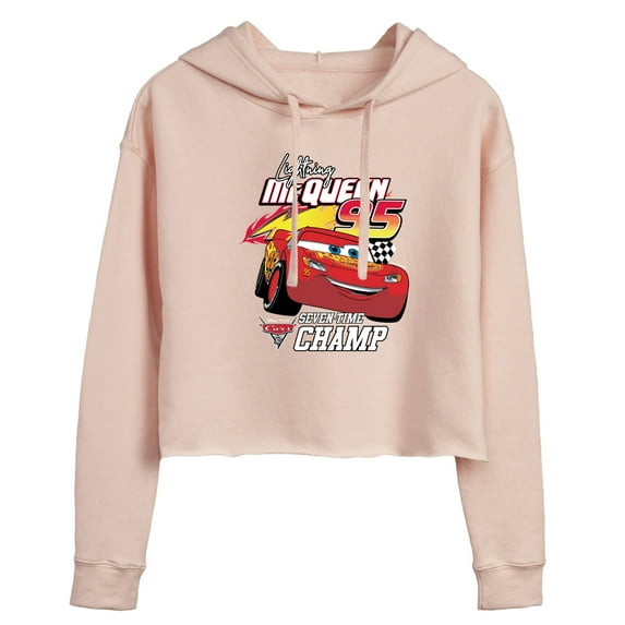Disney Cars - Lightning McQueen Seven-Time Champ - Juniors Cropped Pullover Hoodie